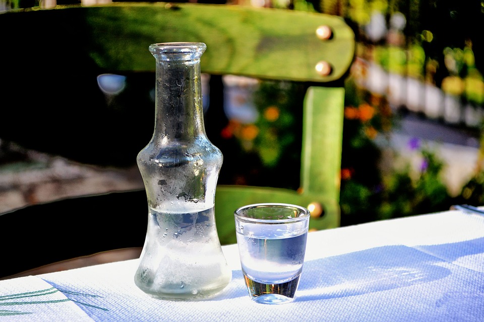Glass of Greek tsipouro