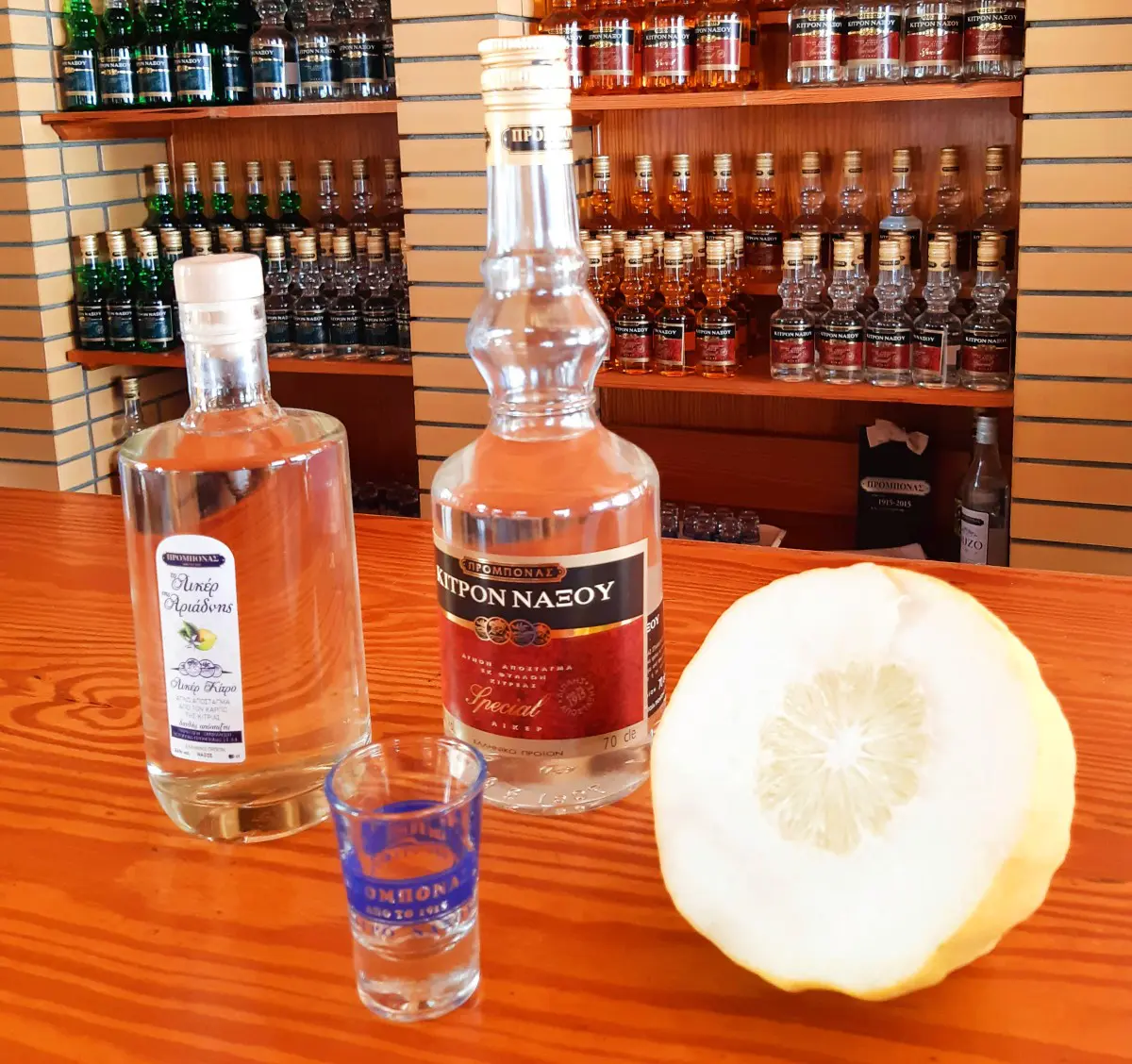 Local Greek drinks in Naxos island