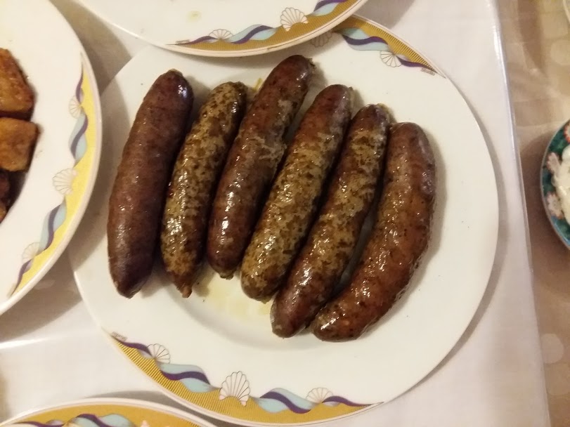 Greek local food sausages