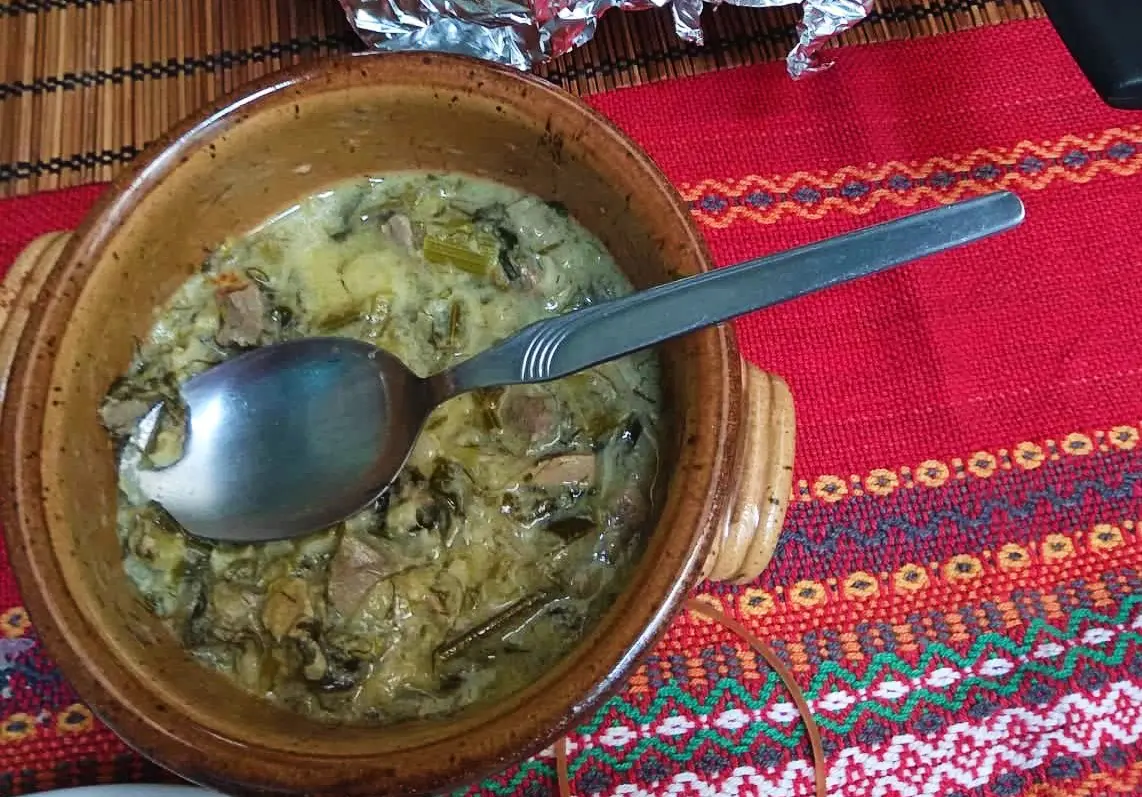 Greek meat soup mayiritsa traditional Easter dish