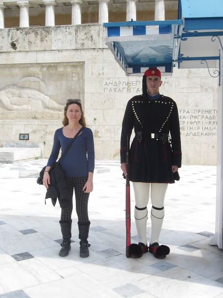 Vanessa with a Guard in Athens