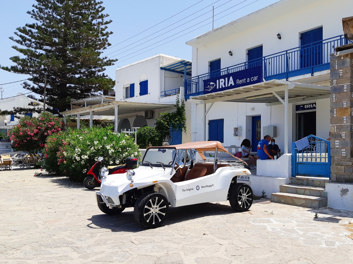 You can hire a beach buggy on the Cyclades