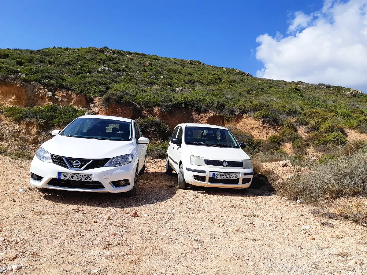Dirt roads on Milos island