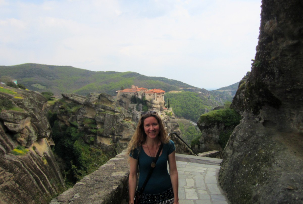Vanessa at Meteora monasteries 