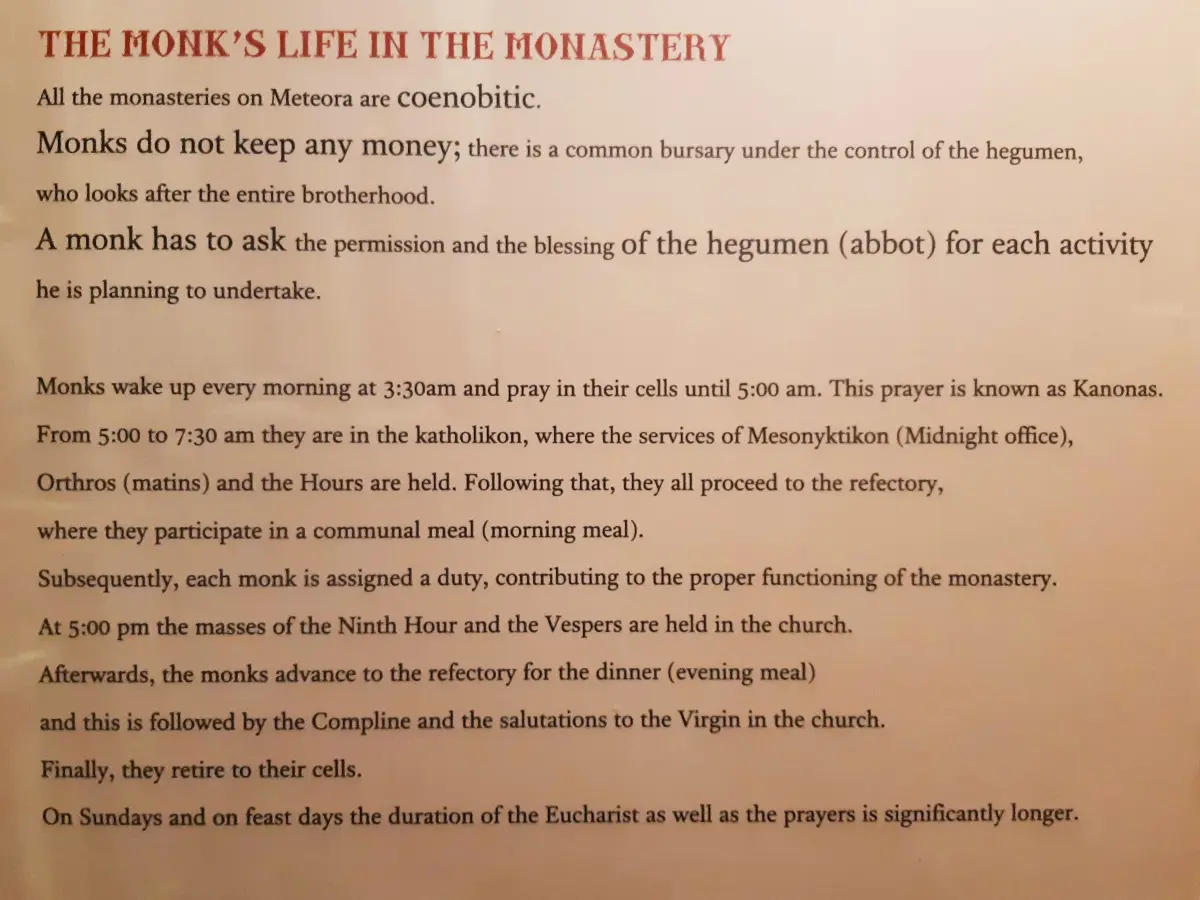 A monk's life at the Meteora Monasteries