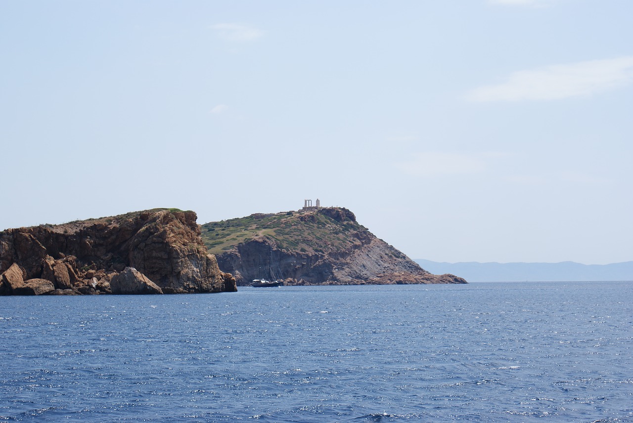 View of the temple of Poseidon at Cape Sounio