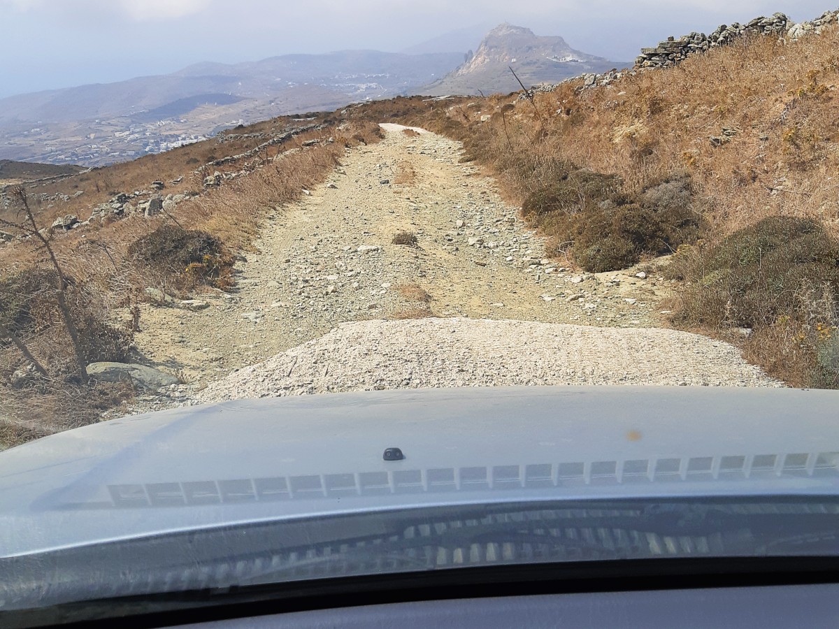 A dirt road on Tinos island Greece