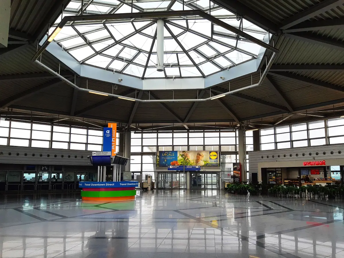Airport metro station in Athens Greece