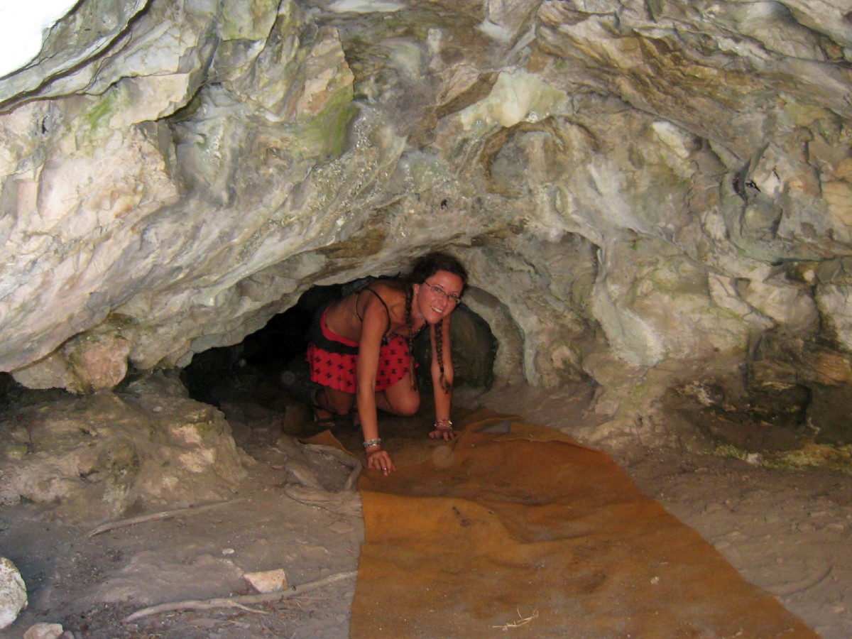 Cave in Iraklia island Greece