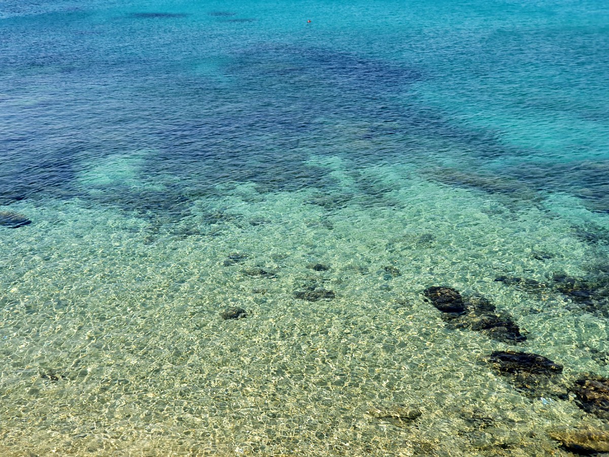 Crystal-clear water in Mykonos Greece