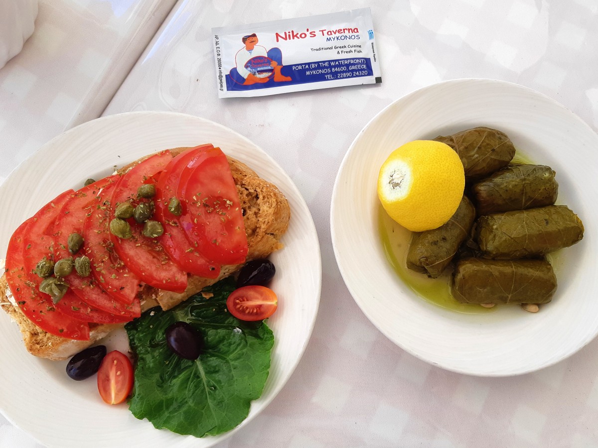 Greek food in Mykonos