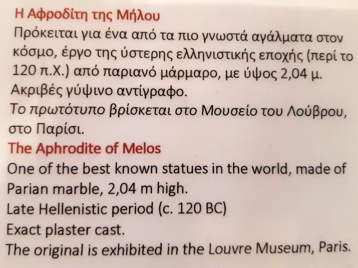 The original Aphrodite of Milos statue is in the Louvre