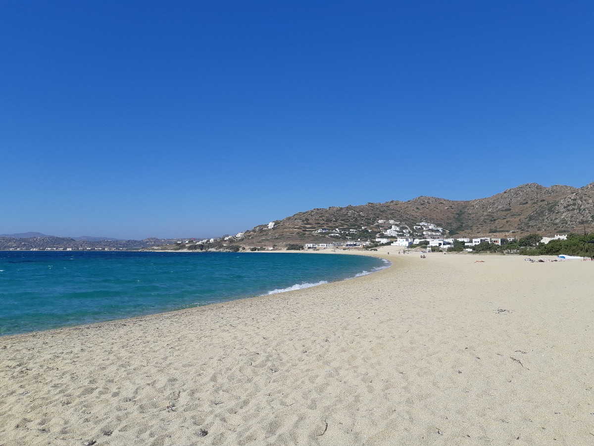 Beautiful sandy Naxos beach
