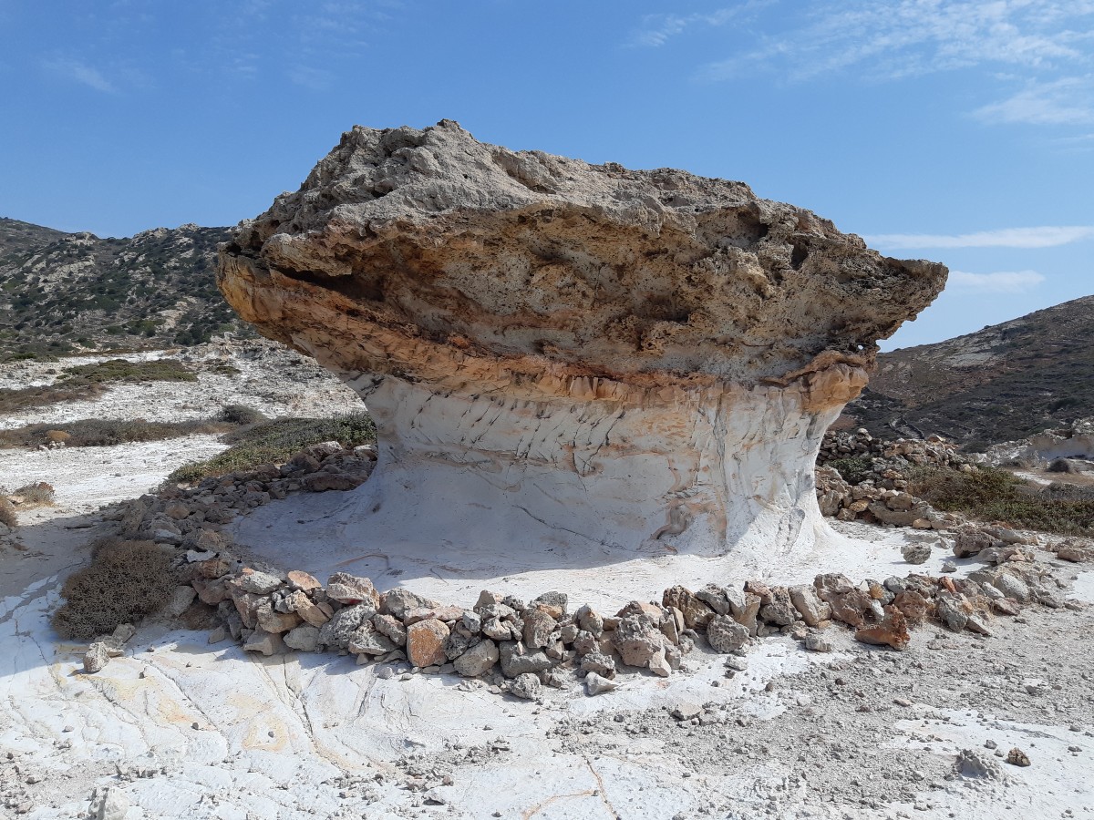 Unique geological formation in Kimolos Greece