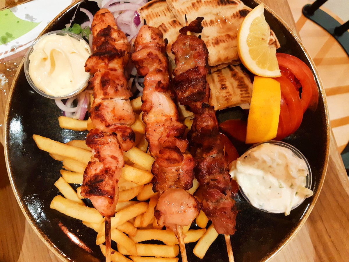 Greek souvlaki national food in Athens