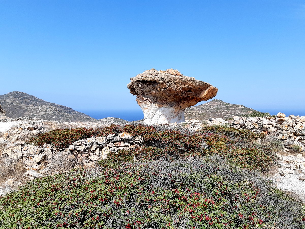 The unique Skiadi rock in Kimolos Greece
