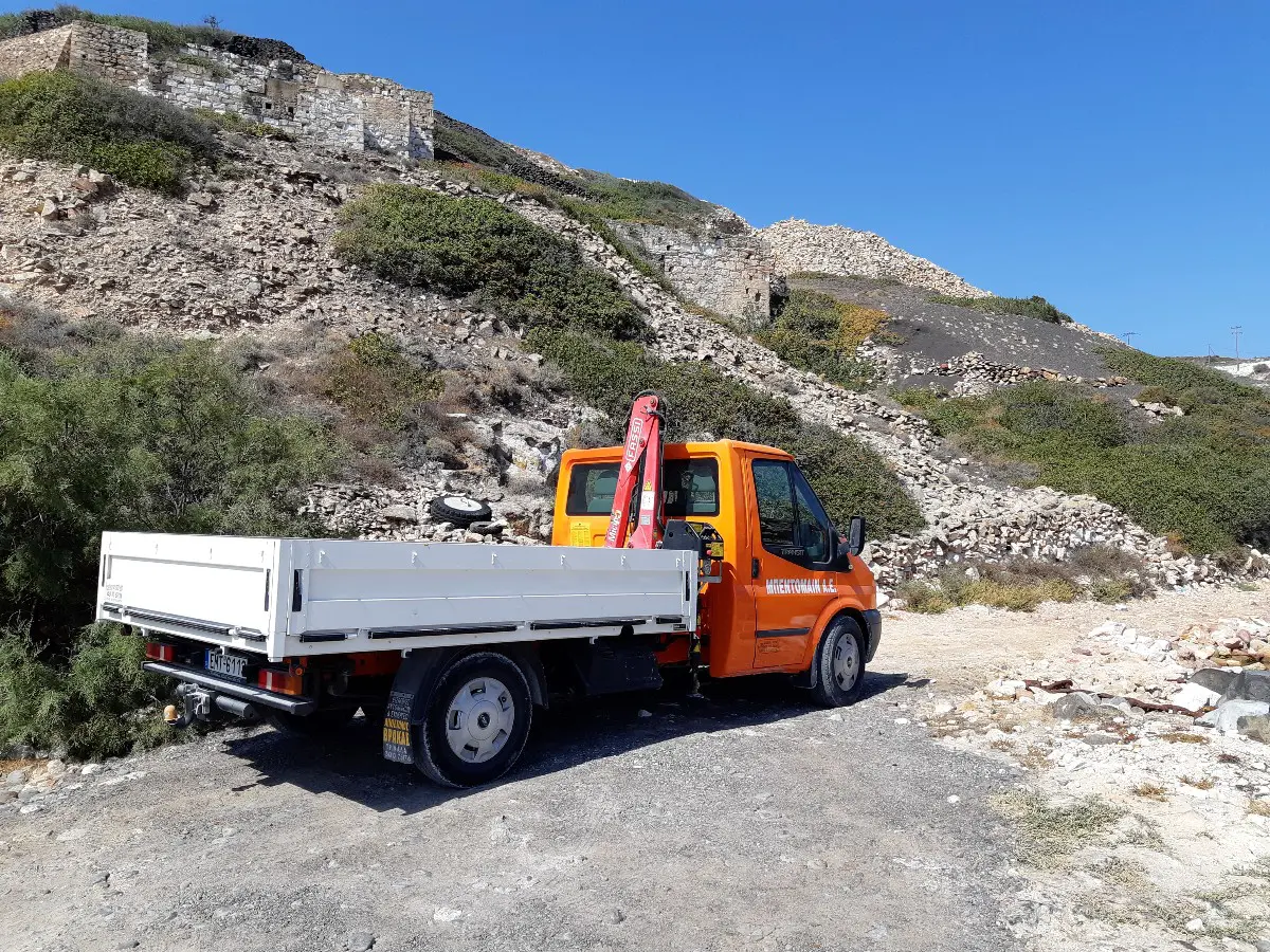 A mining truck in Kimolos Greece