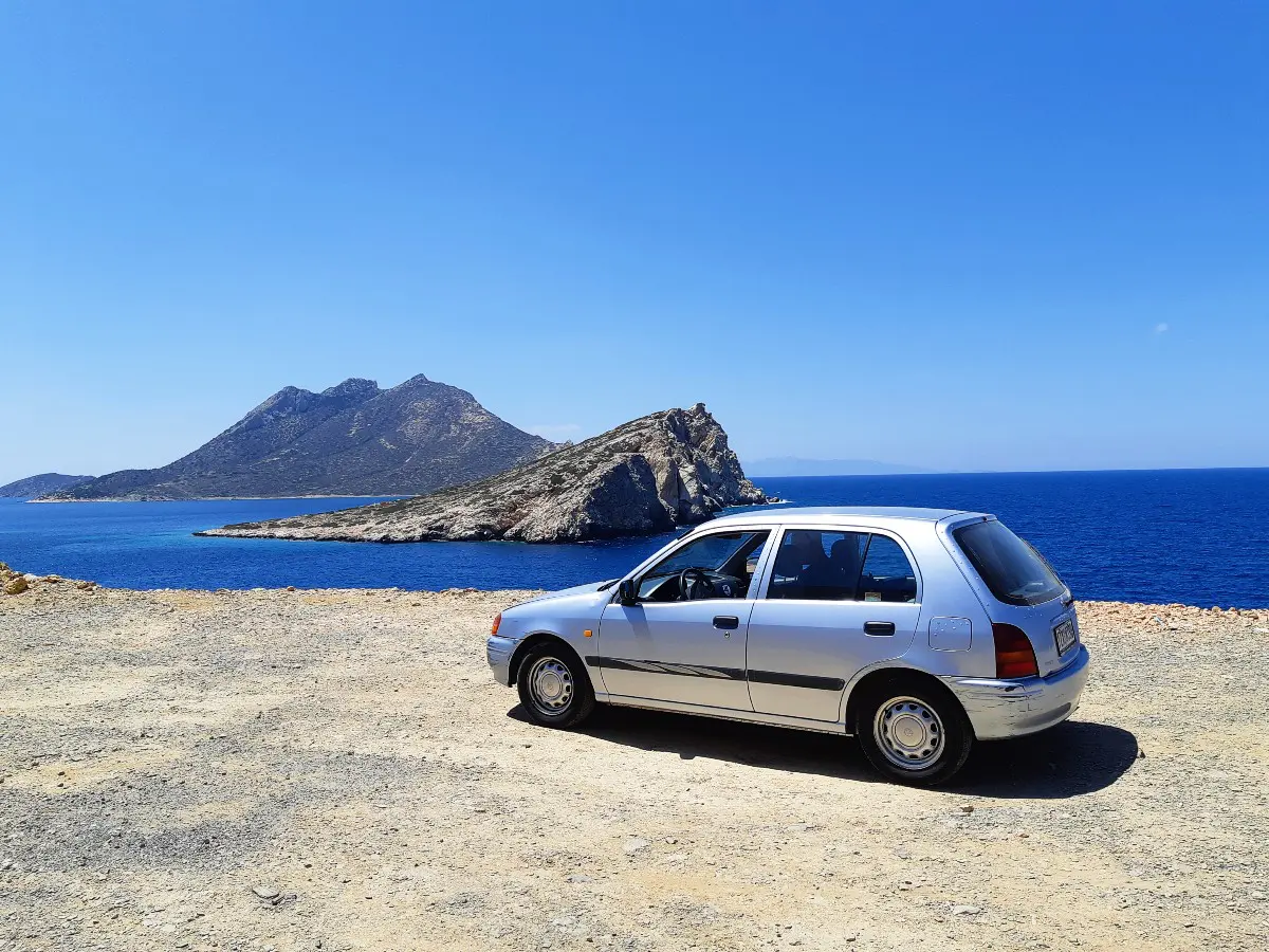 Our car in Amorgos Greece