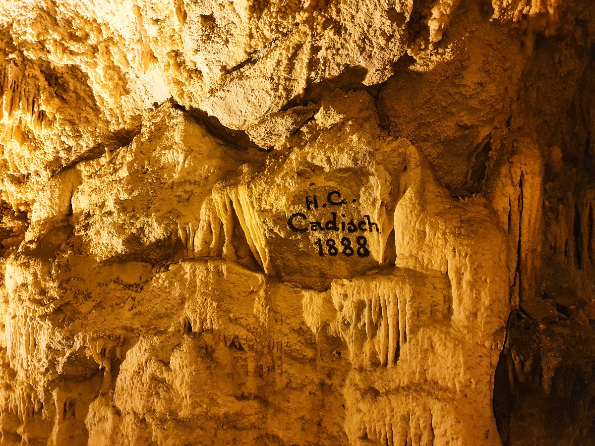 A graffiti inside the cave of Antiparos