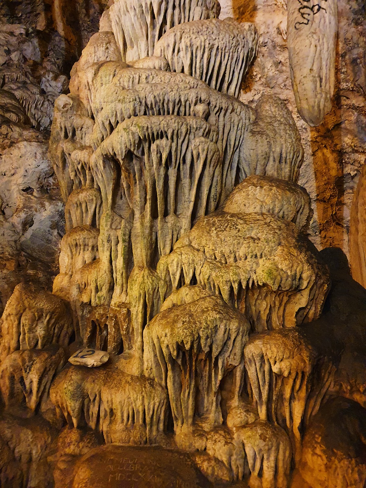 Impressive stalactite in the cave of Antiparos