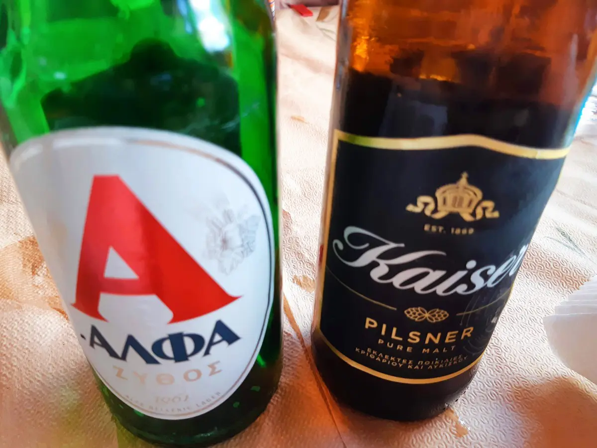 Beers in Greece are served extra cold