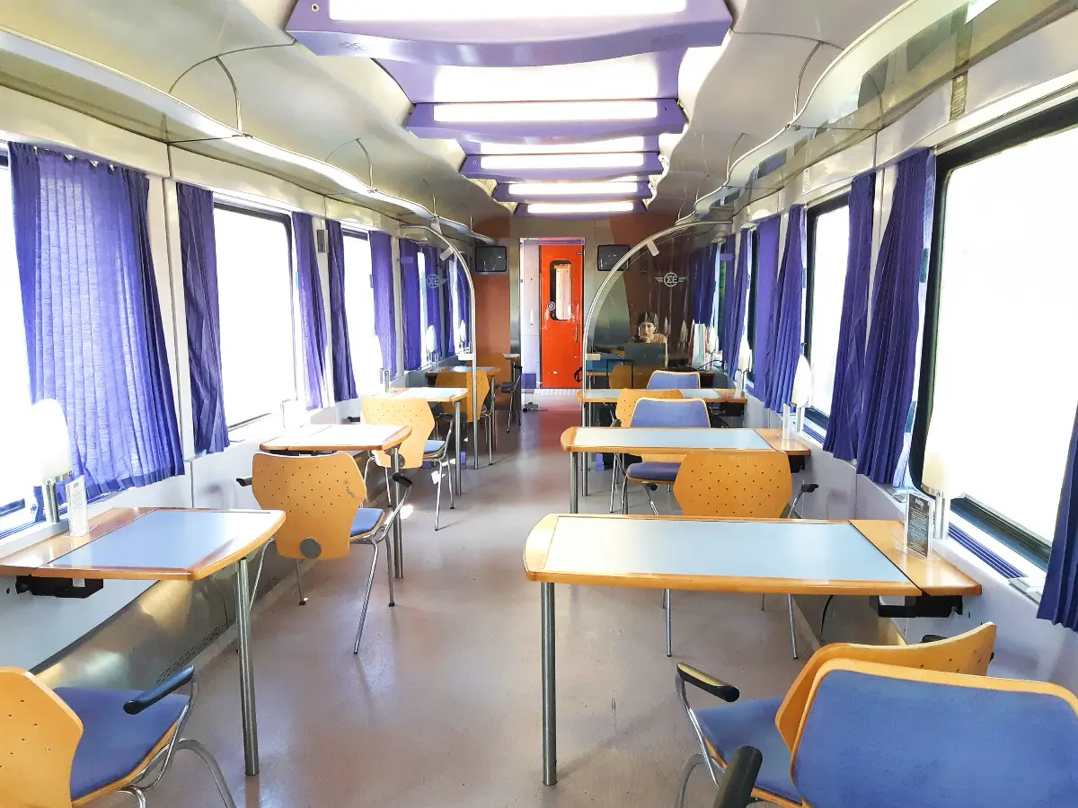 Canteen inside the train in Greece