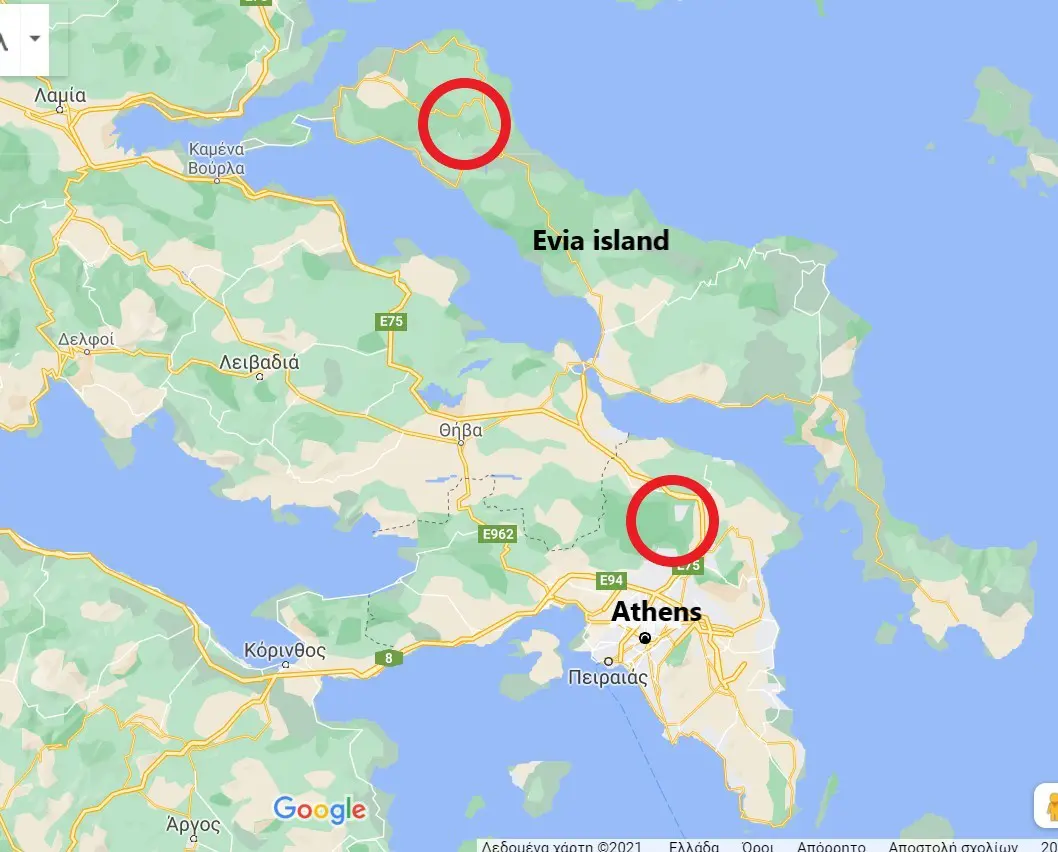 Fires in Athens Greece 2021