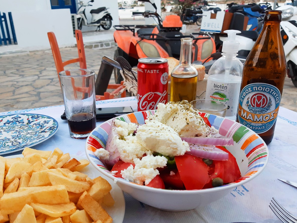 Food at a Greek taverna
