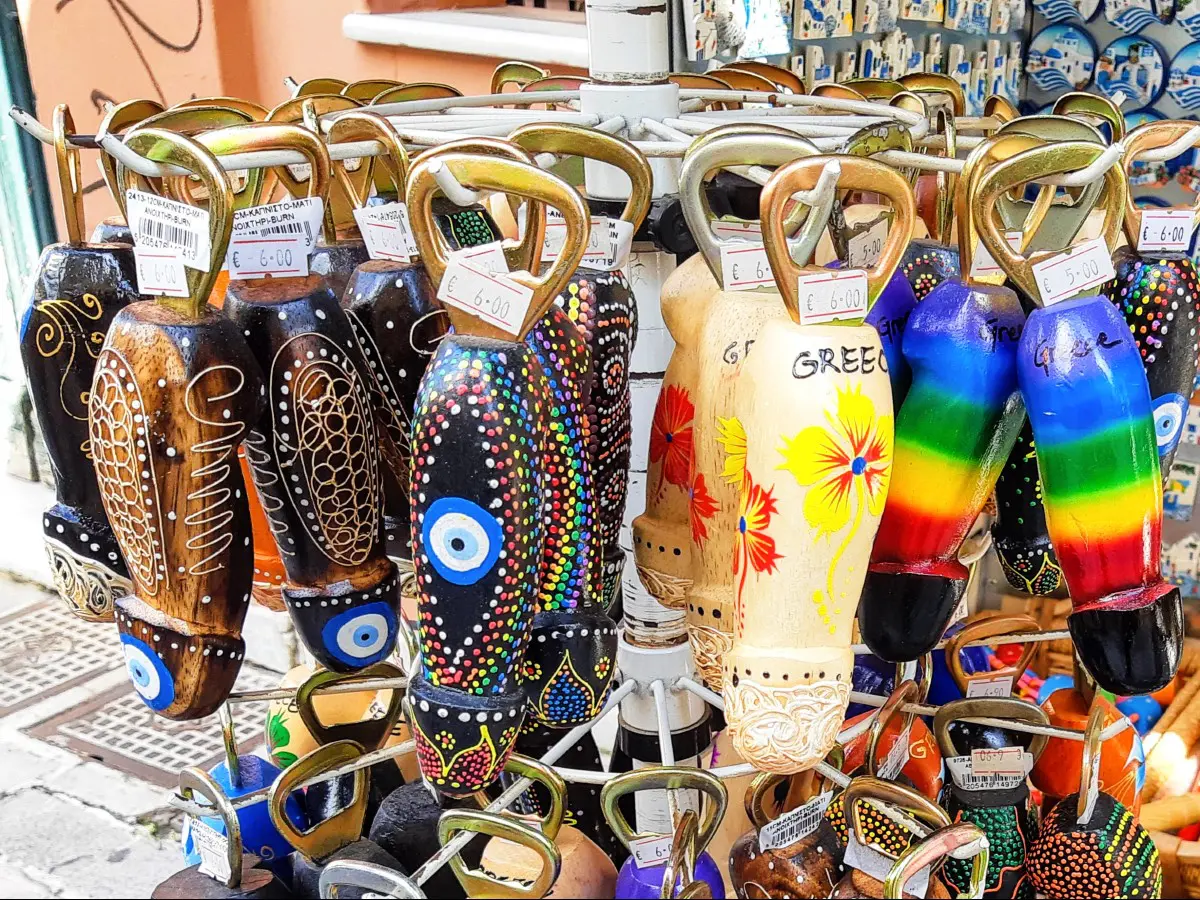 Greek bottle openers make funky souvenirs