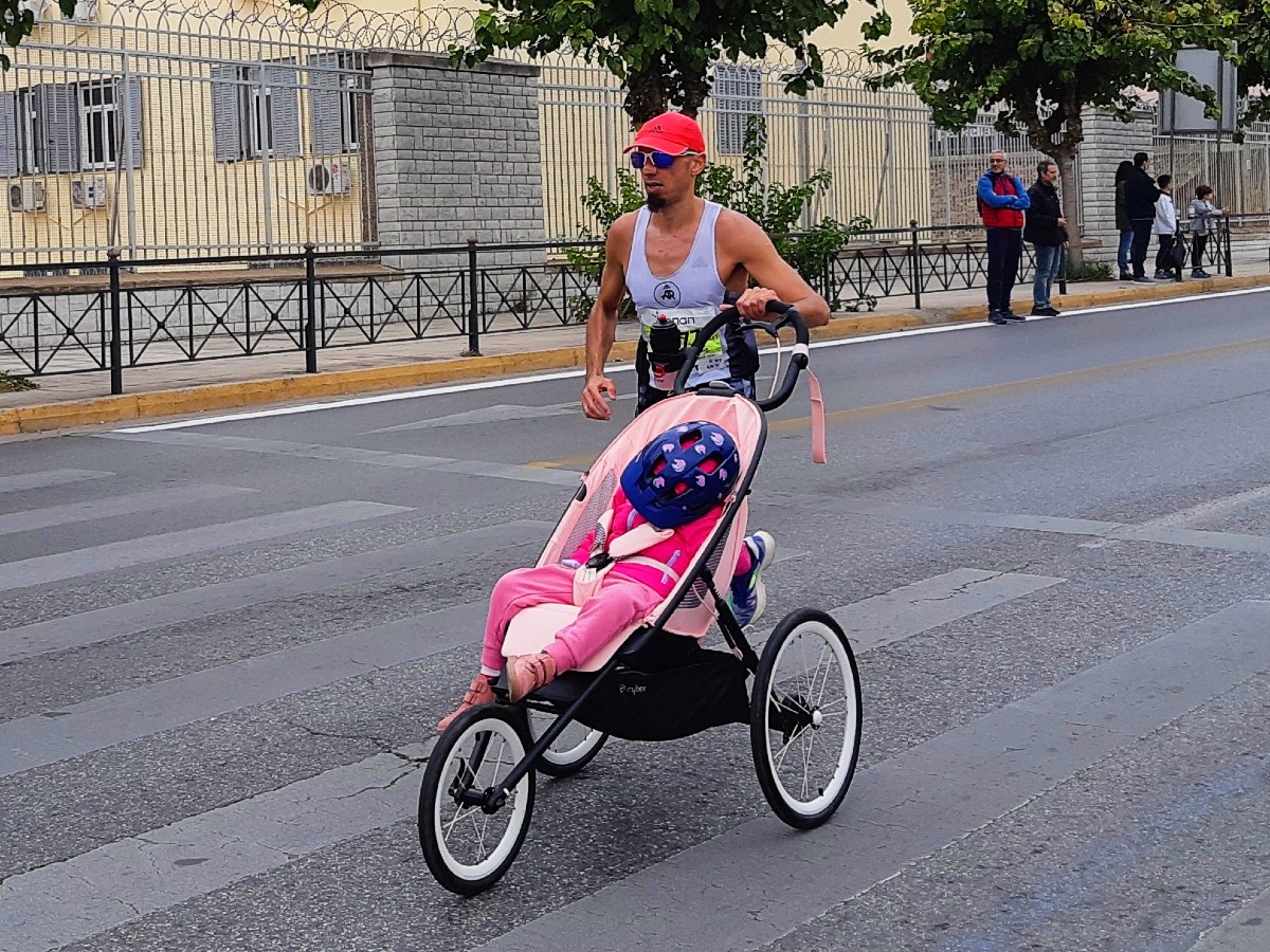 A runner at the Athens Classic Marathon race
