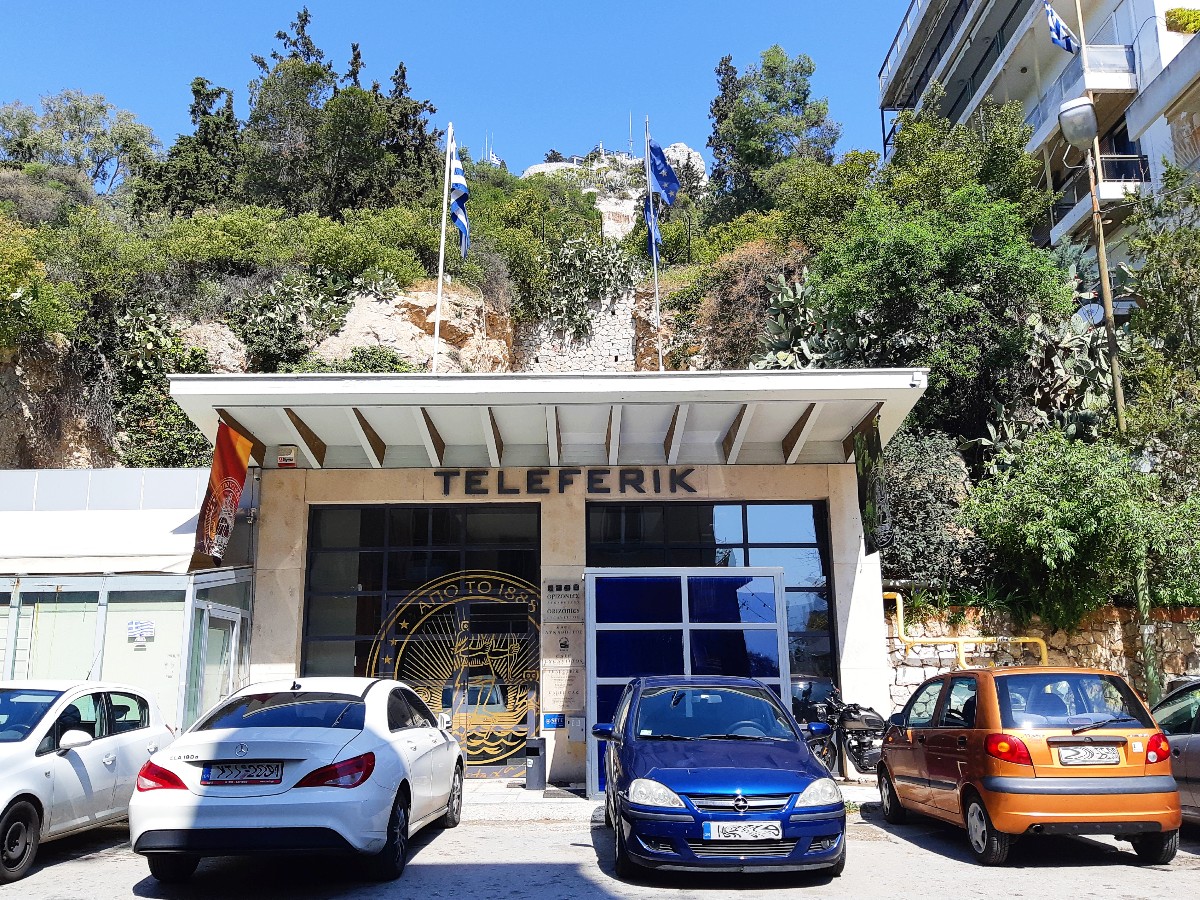 Cable car entrance to Mount Lycabettus