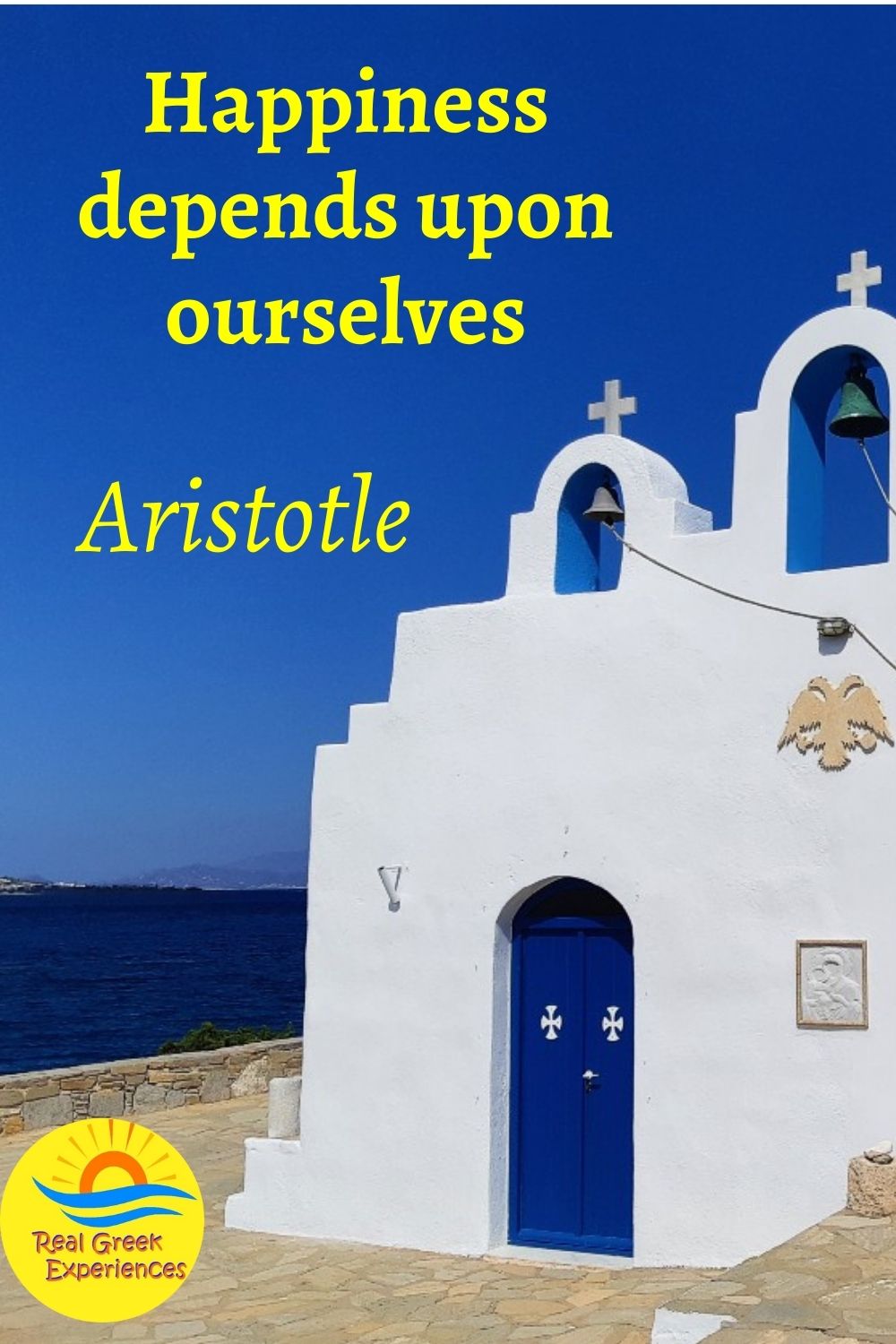 Quotes Greece - Happiness depends upon ourselves - Aristotle