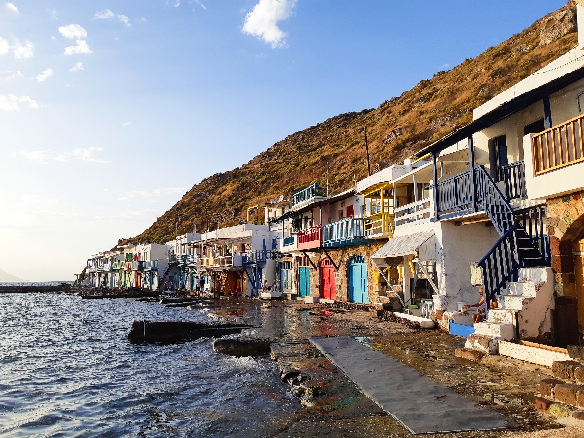 Colourful fishermen's houses in Klima Milos