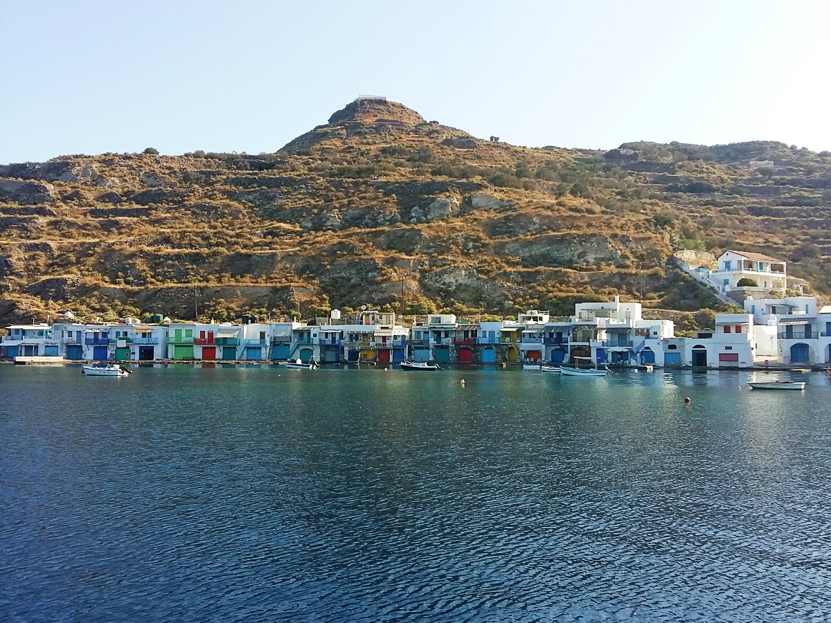 Sailing past Klima Milos in Greece