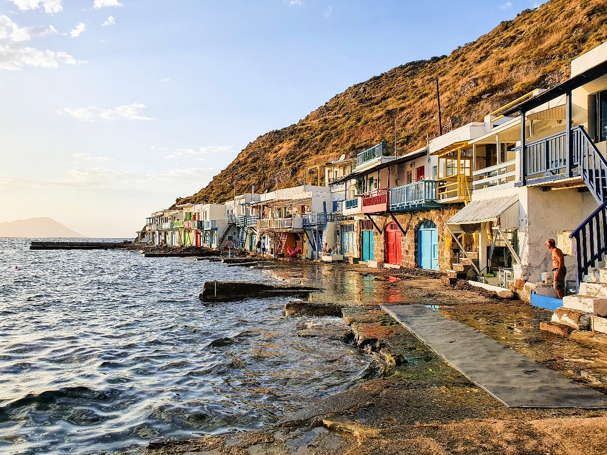 Colourful village Klima Milos Greece