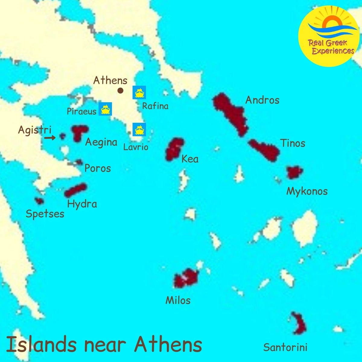 Islands near Athens in Greece