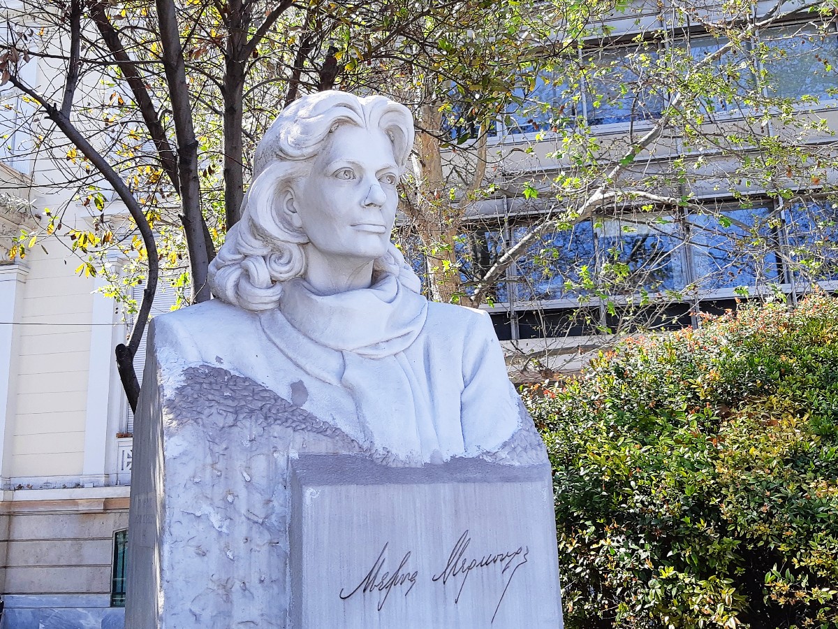 Melina Mercouri statue in Athens Greece