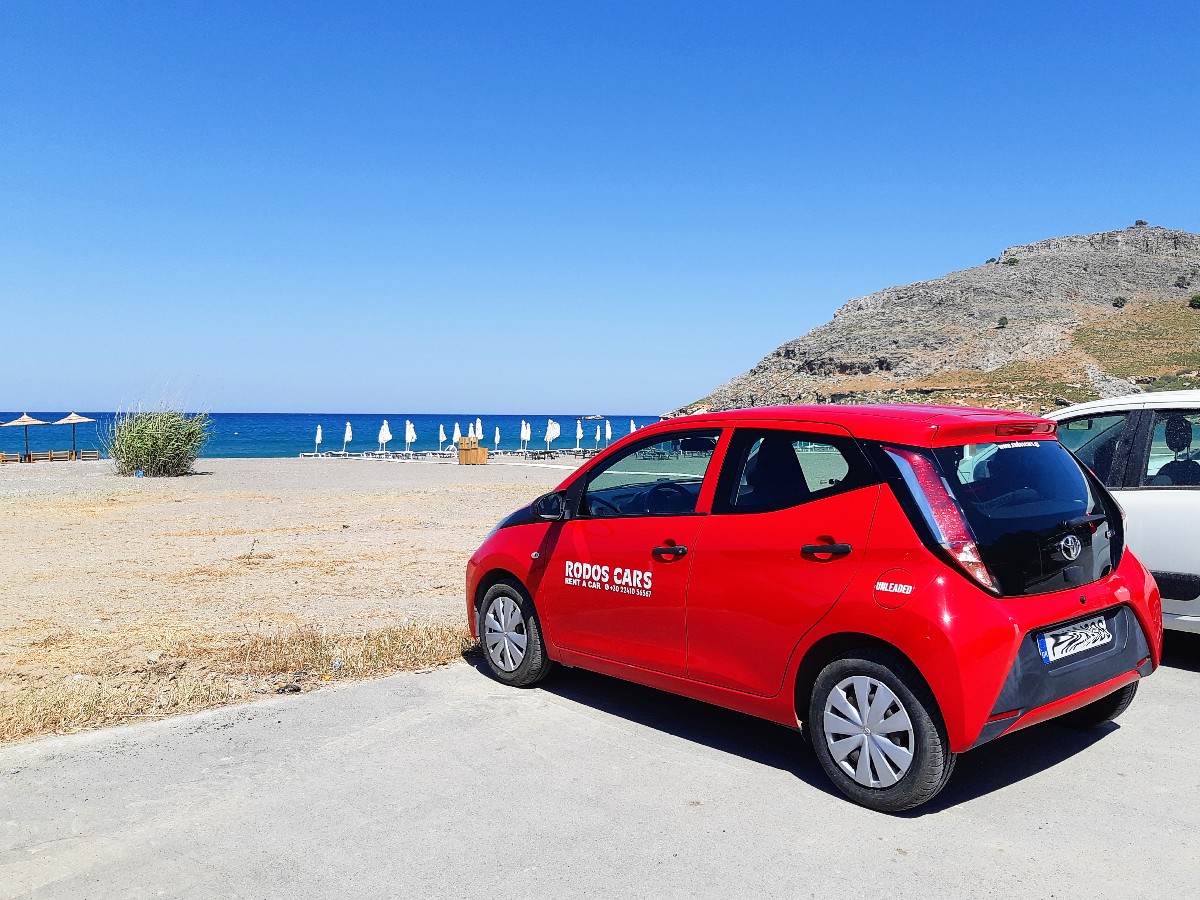A rental car in Rhodes Greece