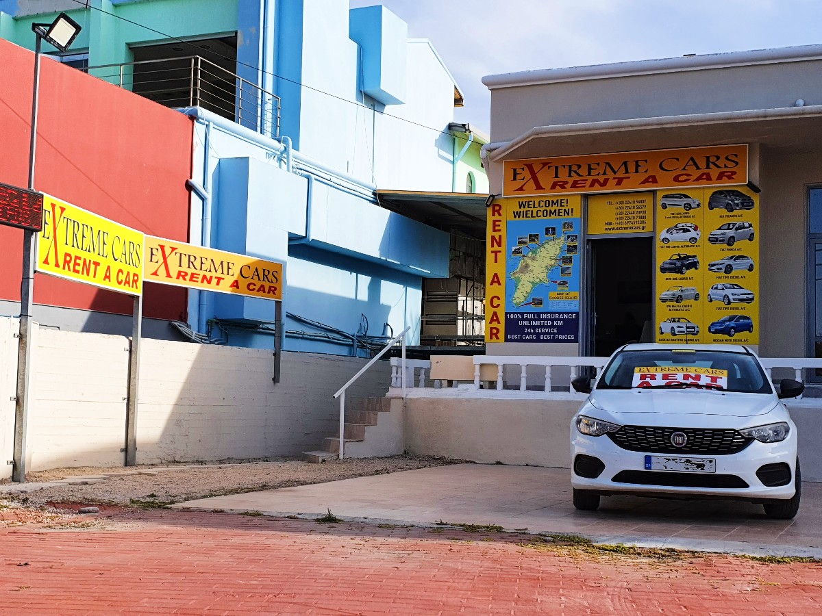 A rental car in Rhodes