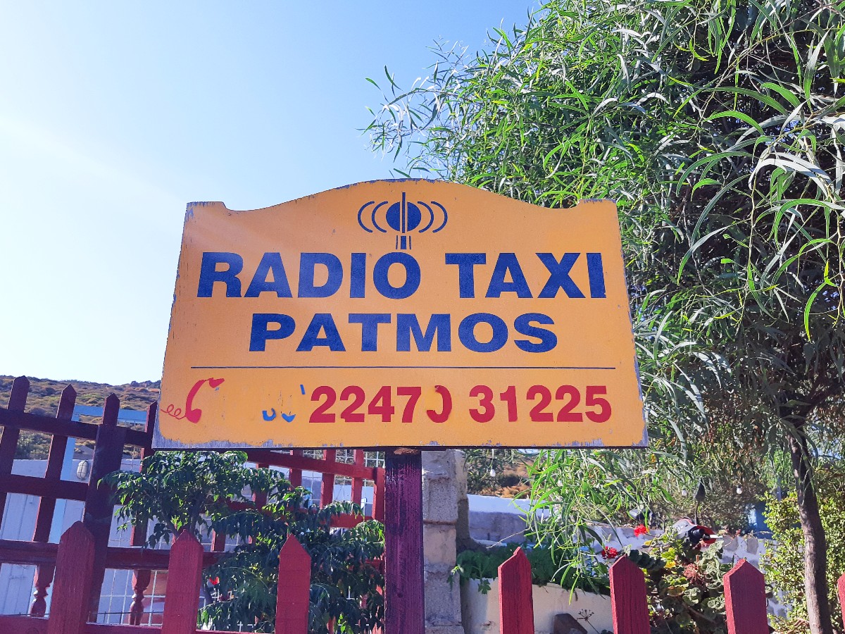There are radio taxis in Patmos