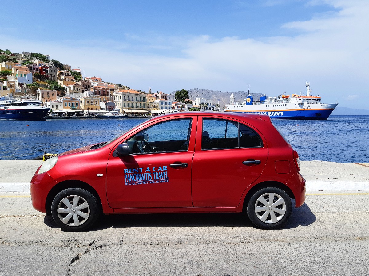 There are plenty of cars to rent in Symi island
