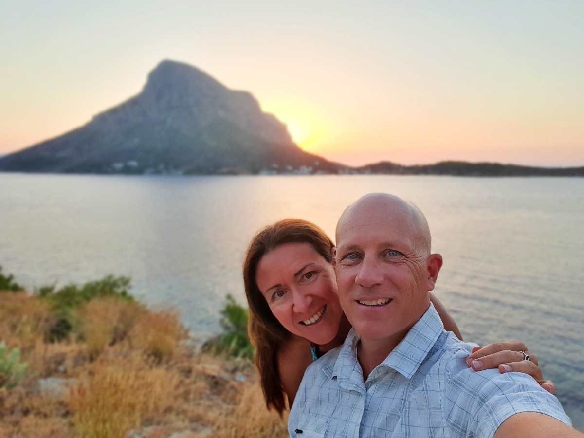 The beautiful sunset in Kalymnos