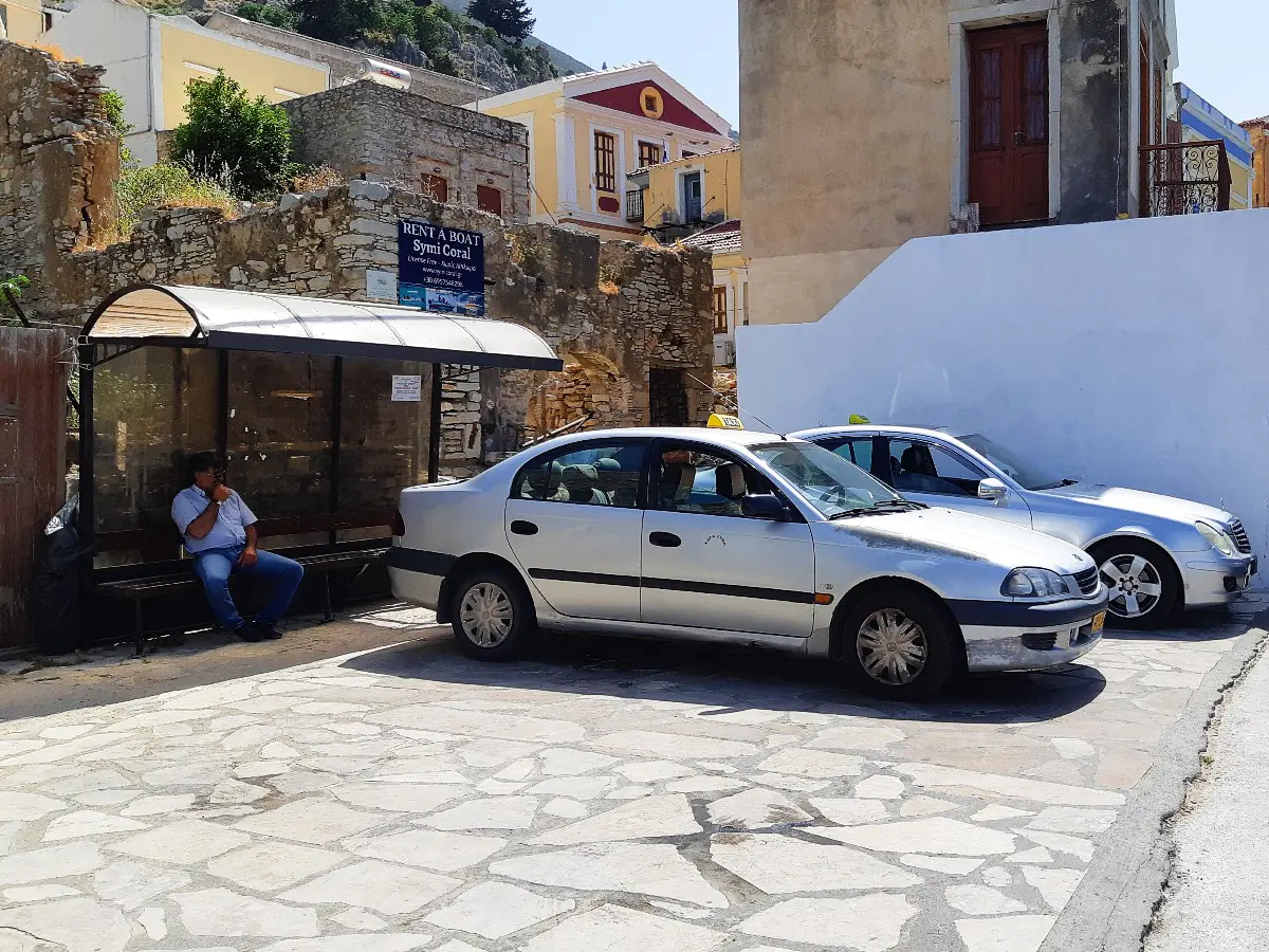 A taxi in Symi island Greece