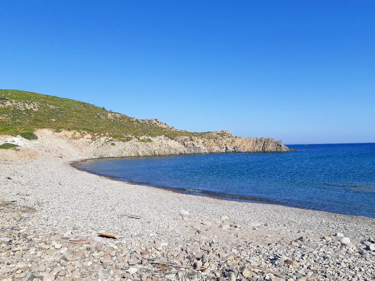 Pebbly beach Patmos Greece