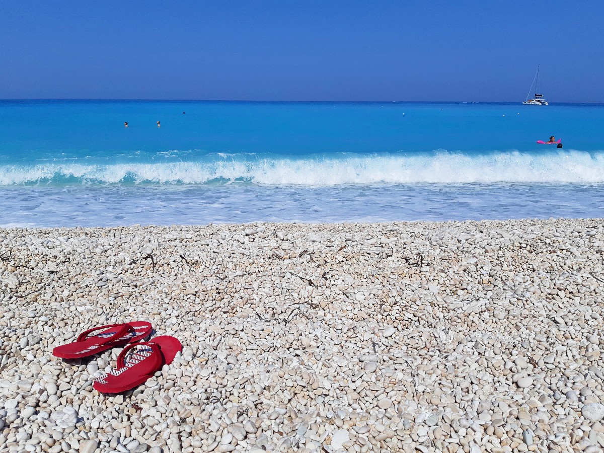 The amazing Myrtos beach in Kefalonia Greece