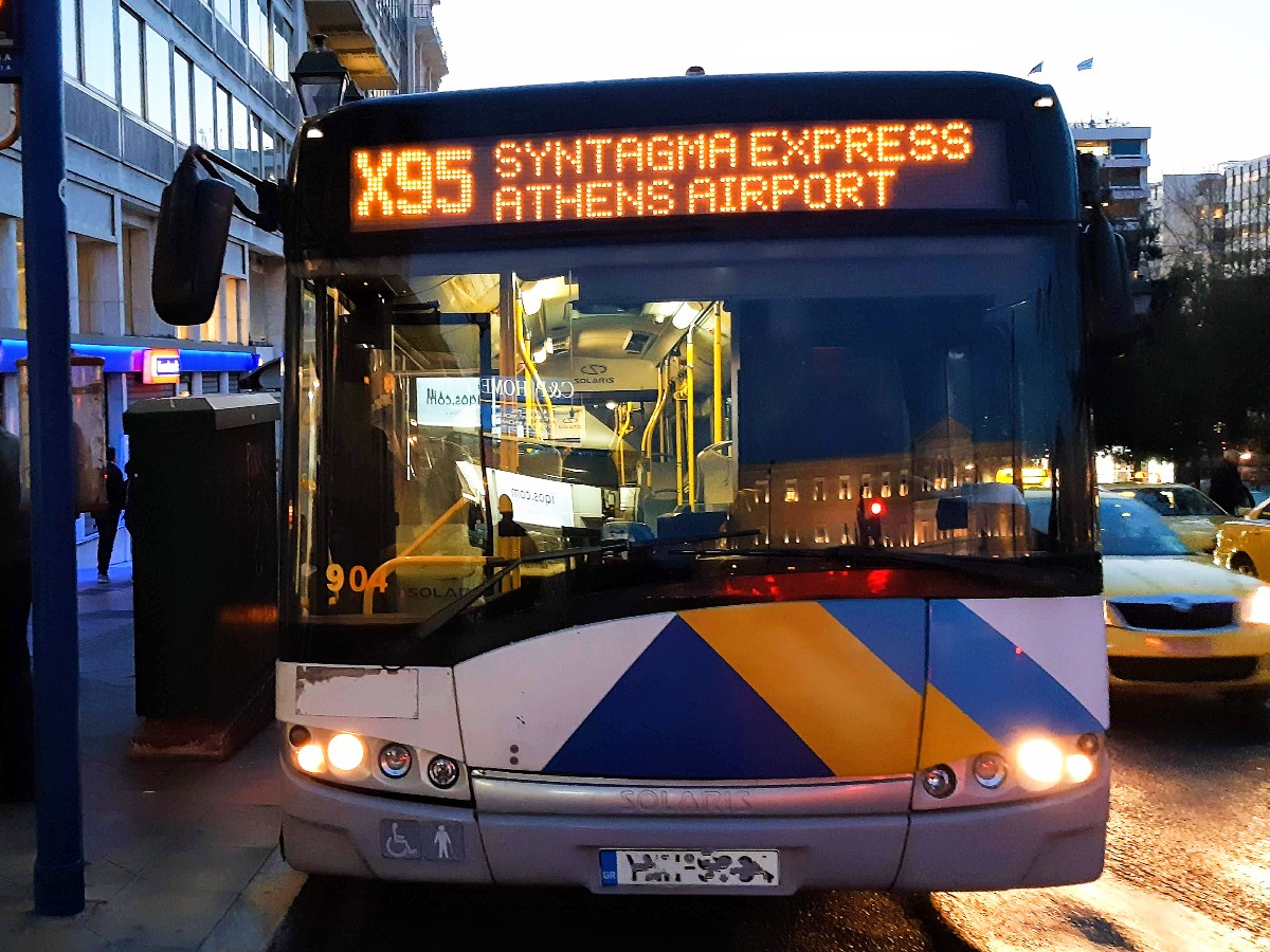 The express airport bus in Athens