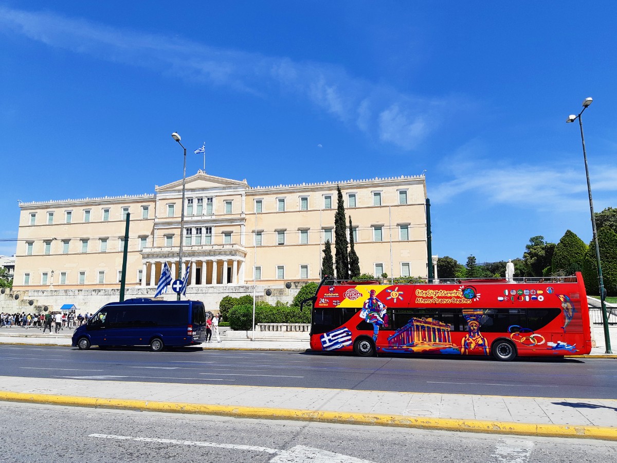 Hop-on hop-off bus in Athens