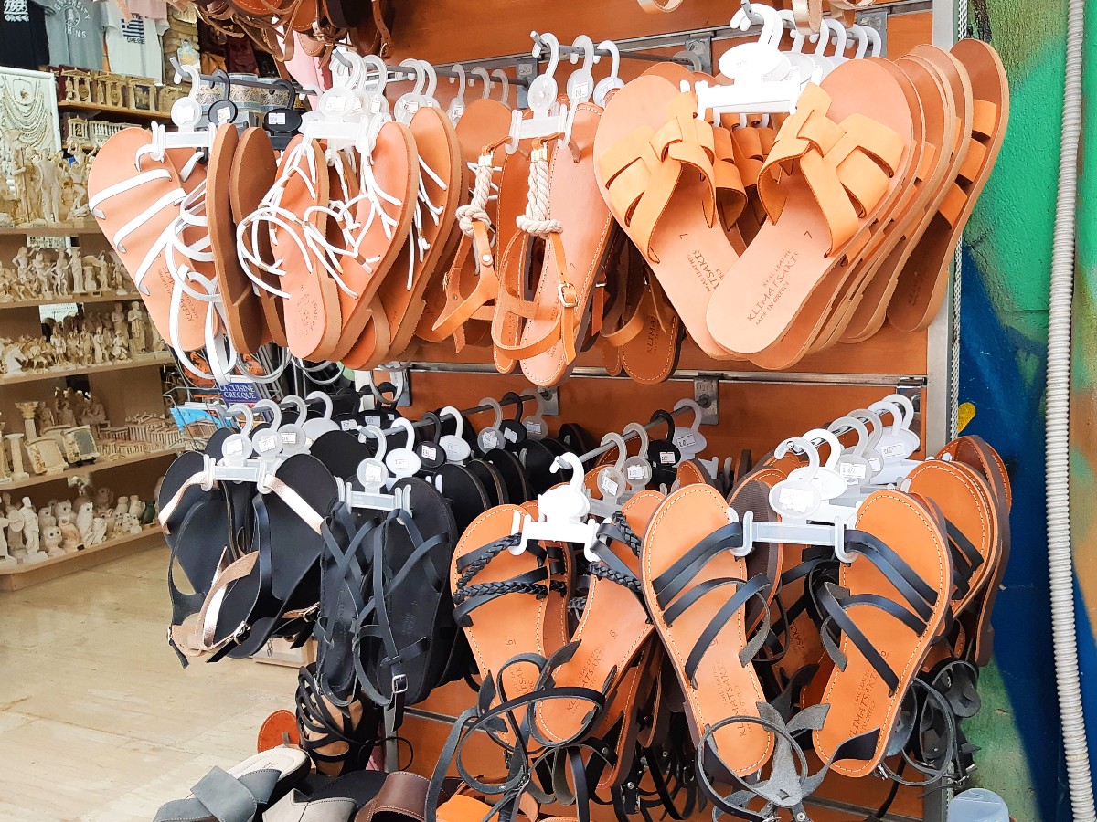 Shopping in Athens - Leather sandals