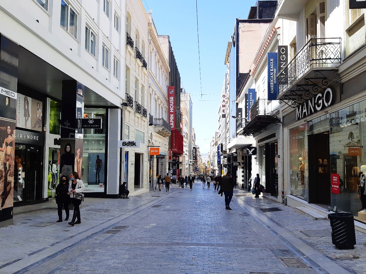 Ermou is the main shopping street in Athens