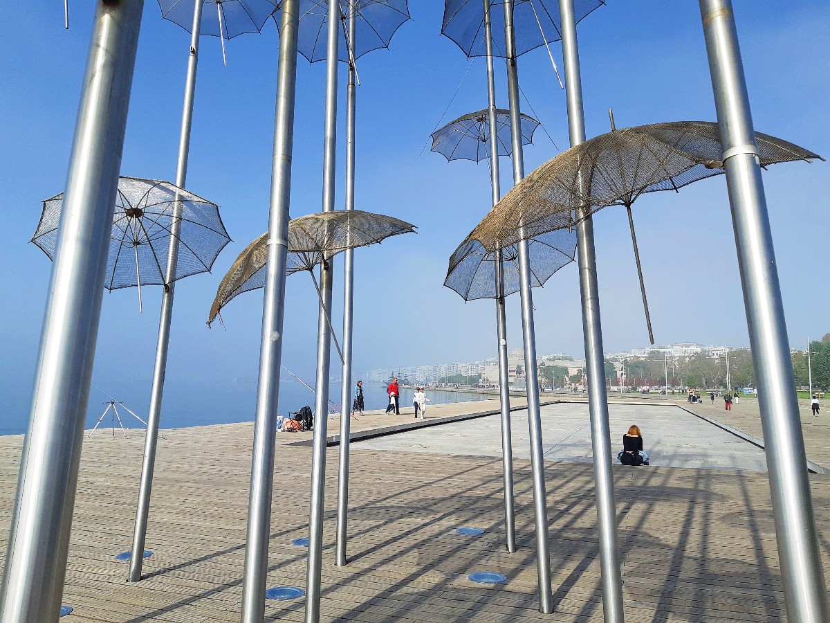 Thessaloniki seafront - Umbrellas artwork 